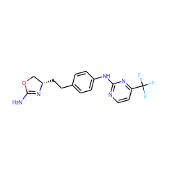 NC1=N[C@@H](CCc2ccc(Nc3nccc(C(F)(F)F)n3)cc2)CO1 ZINC000169701178