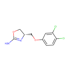 NC1=N[C@@H](COc2ccc(Cl)c(Cl)c2)CO1 ZINC000169698871