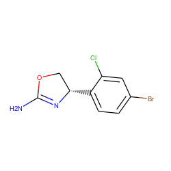 NC1=N[C@@H](c2ccc(Br)cc2Cl)CO1 ZINC000043197445