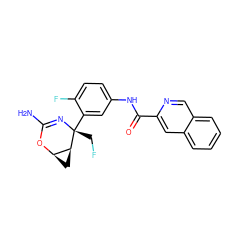 NC1=N[C@](CF)(c2cc(NC(=O)c3cc4ccccc4cn3)ccc2F)[C@H]2C[C@H]2O1 ZINC000226109677