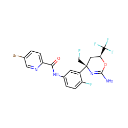 NC1=N[C@](CF)(c2cc(NC(=O)c3ccc(Br)cn3)ccc2F)C[C@@H](C(F)(F)F)O1 ZINC000221150606