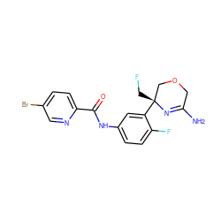 NC1=N[C@](CF)(c2cc(NC(=O)c3ccc(Br)cn3)ccc2F)COC1 ZINC000113657360