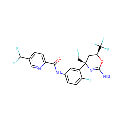 NC1=N[C@](CF)(c2cc(NC(=O)c3ccc(C(F)F)cn3)ccc2F)C[C@@H](C(F)(F)F)O1 ZINC000205356280