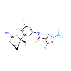 NC1=N[C@](CF)(c2cc(NC(=O)c3nn(C(F)F)cc3Cl)cc(F)c2F)[C@H]2C[C@H]2O1 ZINC000226058313