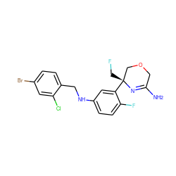 NC1=N[C@](CF)(c2cc(NCc3ccc(Br)cc3Cl)ccc2F)COC1 ZINC000145412412