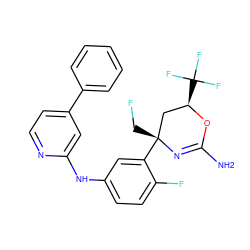 NC1=N[C@](CF)(c2cc(Nc3cc(-c4ccccc4)ccn3)ccc2F)C[C@@H](C(F)(F)F)O1 ZINC000218663873