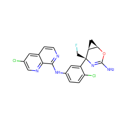 NC1=N[C@](CF)(c2cc(Nc3nccc4cc(Cl)cnc34)ccc2Cl)[C@H]2C[C@H]2O1 ZINC000220653537