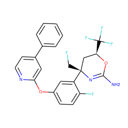 NC1=N[C@](CF)(c2cc(Oc3cc(-c4ccccc4)ccn3)ccc2F)C[C@@H](C(F)(F)F)O1 ZINC000223525002