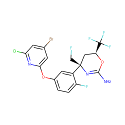 NC1=N[C@](CF)(c2cc(Oc3cc(Br)cc(Cl)n3)ccc2F)C[C@@H](C(F)(F)F)O1 ZINC000224223210