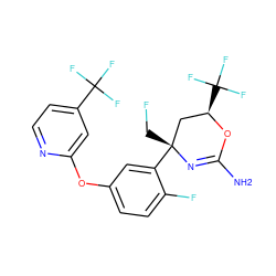 NC1=N[C@](CF)(c2cc(Oc3cc(C(F)(F)F)ccn3)ccc2F)C[C@@H](C(F)(F)F)O1 ZINC000223536873