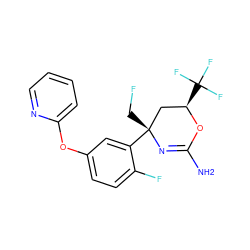 NC1=N[C@](CF)(c2cc(Oc3ccccn3)ccc2F)C[C@@H](C(F)(F)F)O1 ZINC000223558553