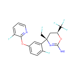 NC1=N[C@](CF)(c2cc(Oc3ncccc3F)ccc2F)C[C@@H](C(F)(F)F)O1 ZINC000224223129