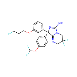 NC1=N[C@](c2ccc(OC(F)F)cc2)(c2cccc(OCCCF)c2)C2=NCC(F)(F)CN12 ZINC000073295465