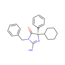 NC1=N[C@](c2ccccc2)(C2CCCCC2)C(=O)N1Cc1ccccc1 ZINC000034948990