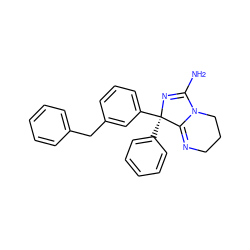 NC1=N[C@](c2ccccc2)(c2cccc(Cc3ccccc3)c2)C2=NCCCN12 ZINC000034635397