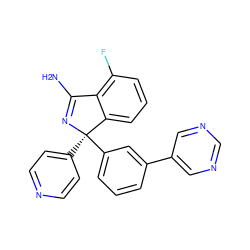 NC1=N[C@](c2ccncc2)(c2cccc(-c3cncnc3)c2)c2cccc(F)c21 ZINC000095577655