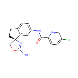 NC1=N[C@]2(CCc3ccc(NC(=O)c4ccc(Cl)cn4)cc32)CO1 ZINC000096929113