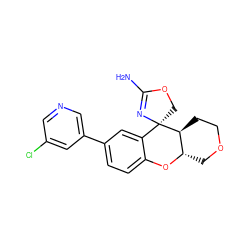 NC1=N[C@]2(CO1)c1cc(-c3cncc(Cl)c3)ccc1O[C@H]1COCC[C@@H]12 ZINC000168725412