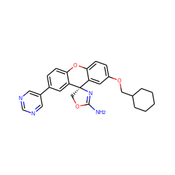 NC1=N[C@]2(CO1)c1cc(OCC3CCCCC3)ccc1Oc1ccc(-c3cncnc3)cc12 ZINC000223884887