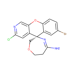 NC1=N[C@]2(COCC1)c1cc(Br)ccc1Oc1cnc(Cl)cc12 ZINC000143514021