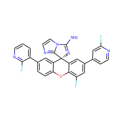 NC1=N[C@]2(c3cc(-c4cccnc4F)ccc3Oc3c(F)cc(-c4ccnc(F)c4)cc32)c2nccn21 ZINC000141992751