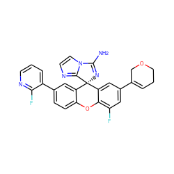 NC1=N[C@]2(c3cc(-c4cccnc4F)ccc3Oc3c(F)cc(C4=CCCOC4)cc32)c2nccn21 ZINC000142188403