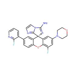 NC1=N[C@]2(c3cc(-c4cccnc4F)ccc3Oc3c(F)cc(N4CCOCC4)cc32)c2nccn21 ZINC000147755151