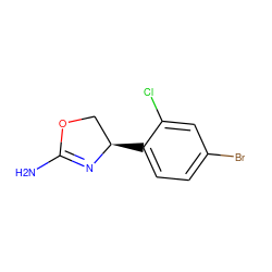 NC1=N[C@H](c2ccc(Br)cc2Cl)CO1 ZINC000161119369