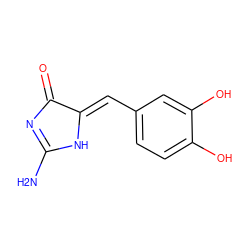 NC1=NC(=O)/C(=C/c2ccc(O)c(O)c2)N1 ZINC000014676741