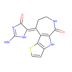 NC1=NC(=O)/C(=C2\CCNC(=O)c3[nH]c4ccsc4c32)N1 ZINC000040420486