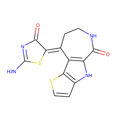 NC1=NC(=O)/C(=C2\CCNC(=O)c3[nH]c4ccsc4c32)S1 ZINC000040895863