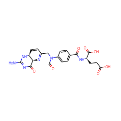 NC1=NC(=O)[C@@H]2N=C(CN(C=O)c3ccc(C(=O)N[C@H](CCC(=O)O)C(=O)O)cc3)C=C[C@@H]2N1 ZINC000027083360