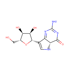 NC1=NC(=O)[C@@H]2NC=C([C@@H]3O[C@H](CO)[C@@H](O)[C@H]3O)C2=N1 ZINC000169325114