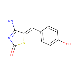 NC1=NC(=O)S/C1=C\c1ccc(O)cc1 ZINC000008830348