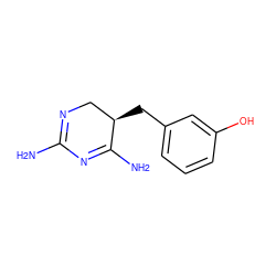 NC1=NC[C@@H](Cc2cccc(O)c2)C(N)=N1 ZINC000013757687