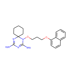 NC1=NC2(CCCCC2)N(OCCCOc2cccc3ccccc23)C(N)=N1 ZINC000045228684