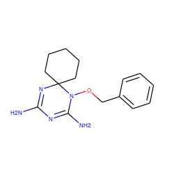 NC1=NC2(CCCCC2)N(OCc2ccccc2)C(N)=N1 ZINC000072182240