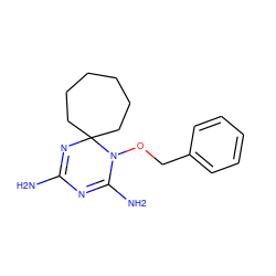 NC1=NC2(CCCCCC2)N(OCc2ccccc2)C(N)=N1 ZINC000072106003