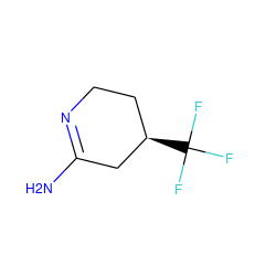 NC1=NCC[C@@H](C(F)(F)F)C1 ZINC000013776746