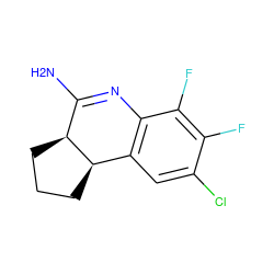 NC1=Nc2c(cc(Cl)c(F)c2F)[C@H]2CCC[C@@H]12 ZINC000013817943