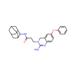 NC1=Nc2ccc(Oc3ccccc3)cc2CN1CCC(=O)NC1C2CC3CC(C2)CC1C3 ZINC000073197228