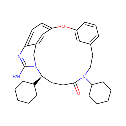 NC1=Nc2ccc3cc2CN1[C@H](C1CCCCC1)CCC(=O)N(C1CCCCC1)CCc1cccc(c1)O3 ZINC000049088915