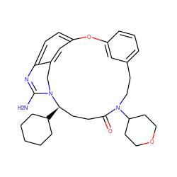 NC1=Nc2ccc3cc2CN1[C@H](C1CCCCC1)CCC(=O)N(C1CCOCC1)CCc1cccc(c1)O3 ZINC000043171641