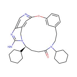 NC1=Nc2cnc3cc2CN1[C@H](C1CCCCC1)CCC(=O)N(C1CCCCC1)CCc1cccc(c1)O3 ZINC000043171637