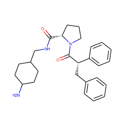 NC1CCC(CNC(=O)[C@@H]2CCCN2C(=O)[C@@H](Cc2ccccc2)c2ccccc2)CC1 ZINC000013555149