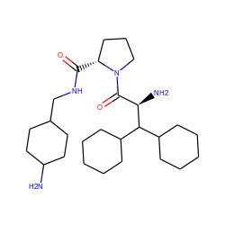 NC1CCC(CNC(=O)[C@@H]2CCCN2C(=O)[C@@H](N)C(C2CCCCC2)C2CCCCC2)CC1 ZINC000013761992