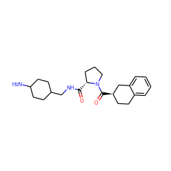 NC1CCC(CNC(=O)[C@@H]2CCCN2C(=O)[C@@H]2CCc3ccccc3C2)CC1 ZINC000013555123