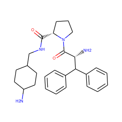 NC1CCC(CNC(=O)[C@@H]2CCCN2C(=O)[C@H](N)C(c2ccccc2)c2ccccc2)CC1 ZINC000013555106