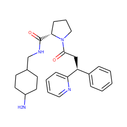 NC1CCC(CNC(=O)[C@@H]2CCCN2C(=O)C[C@@H](c2ccccc2)c2ccccn2)CC1 ZINC000013766203