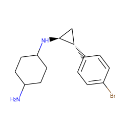 NC1CCC(N[C@H]2C[C@@H]2c2ccc(Br)cc2)CC1 ZINC000150147935